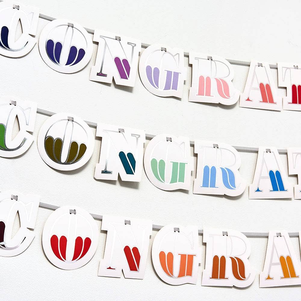 Colorful Congrats Tassel Party Banner