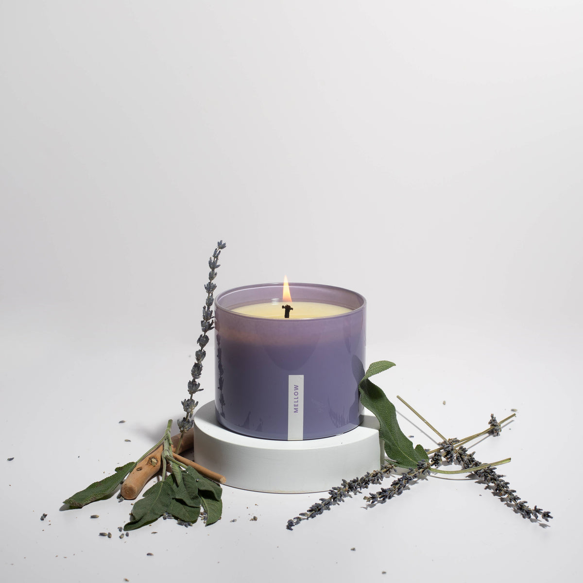 Mellow | 16oz Soy Candle - Reusable Purple Container