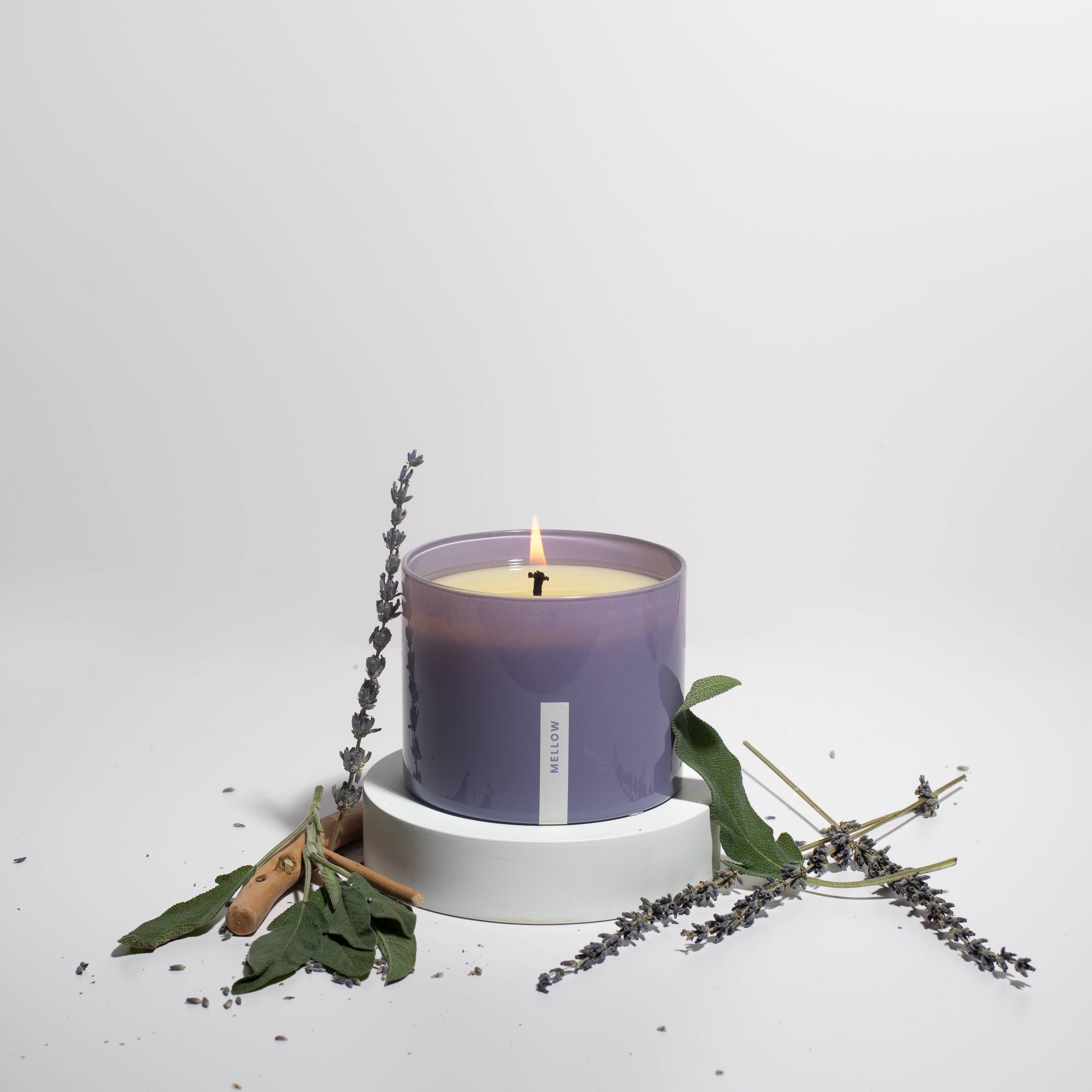Mellow | 16oz Soy Candle - Reusable Purple Container