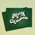 Gold Foil Rays Merry Christmas Card