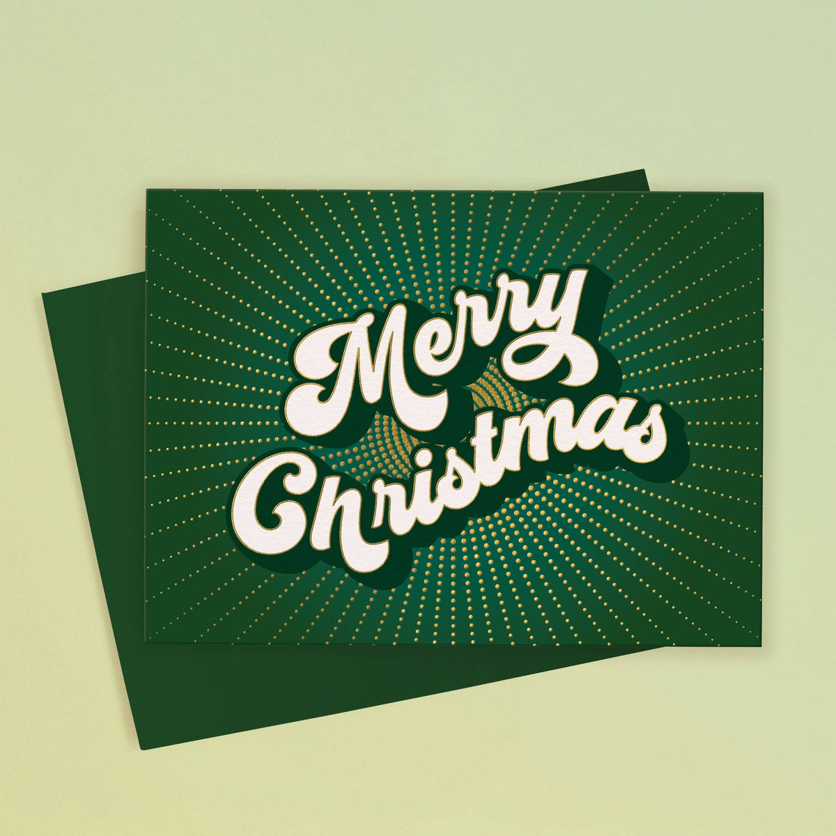Gold Foil Rays Merry Christmas Card