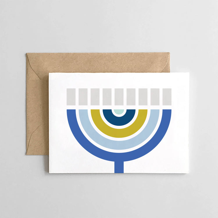Abstract Menorah Card