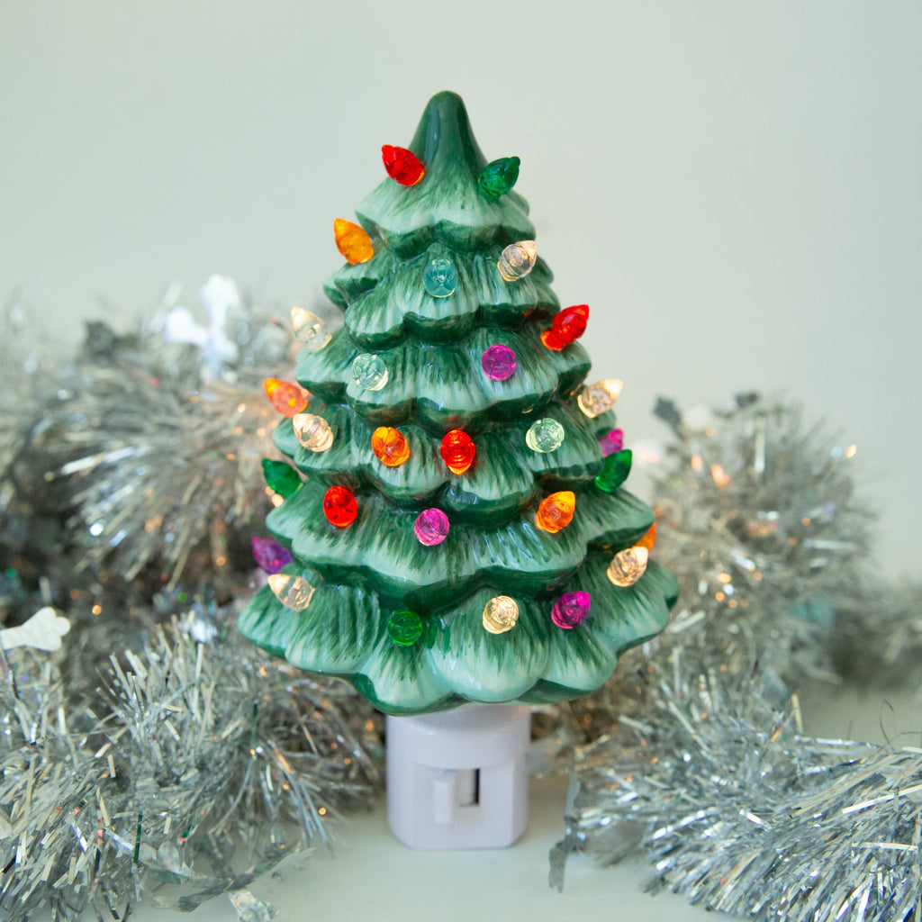 Vintage Tree Night Light - Green / Christmas Holiday