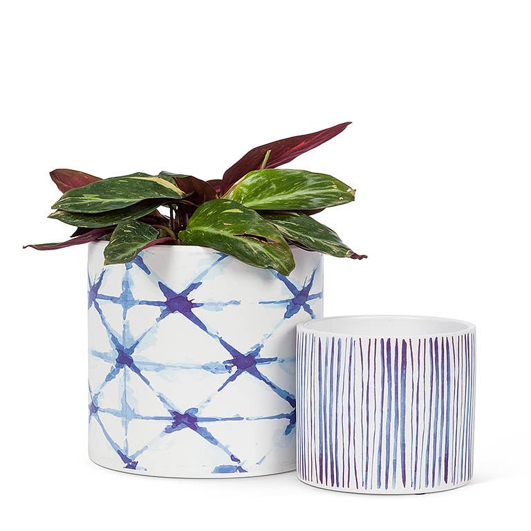 Large Shibori Tie Dye Planter