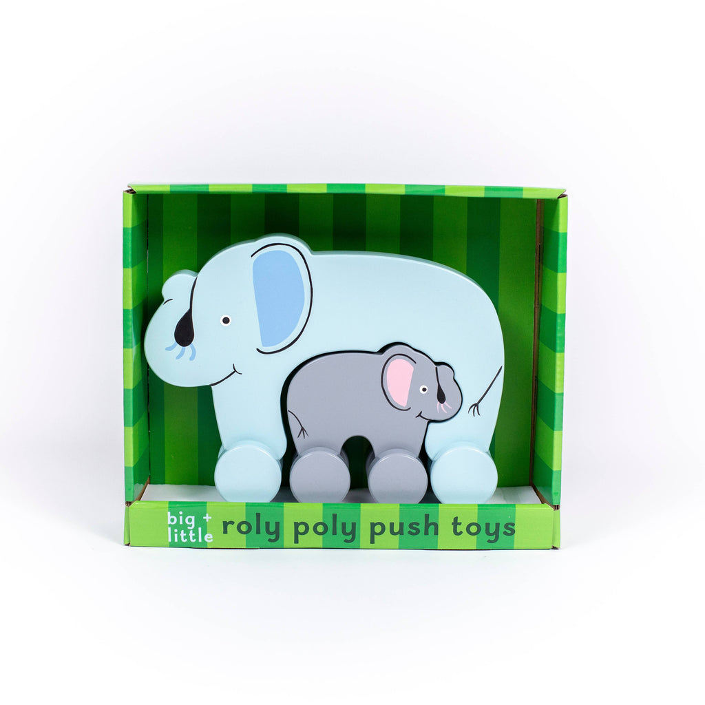 Elephant Big & Little Wooden Roller