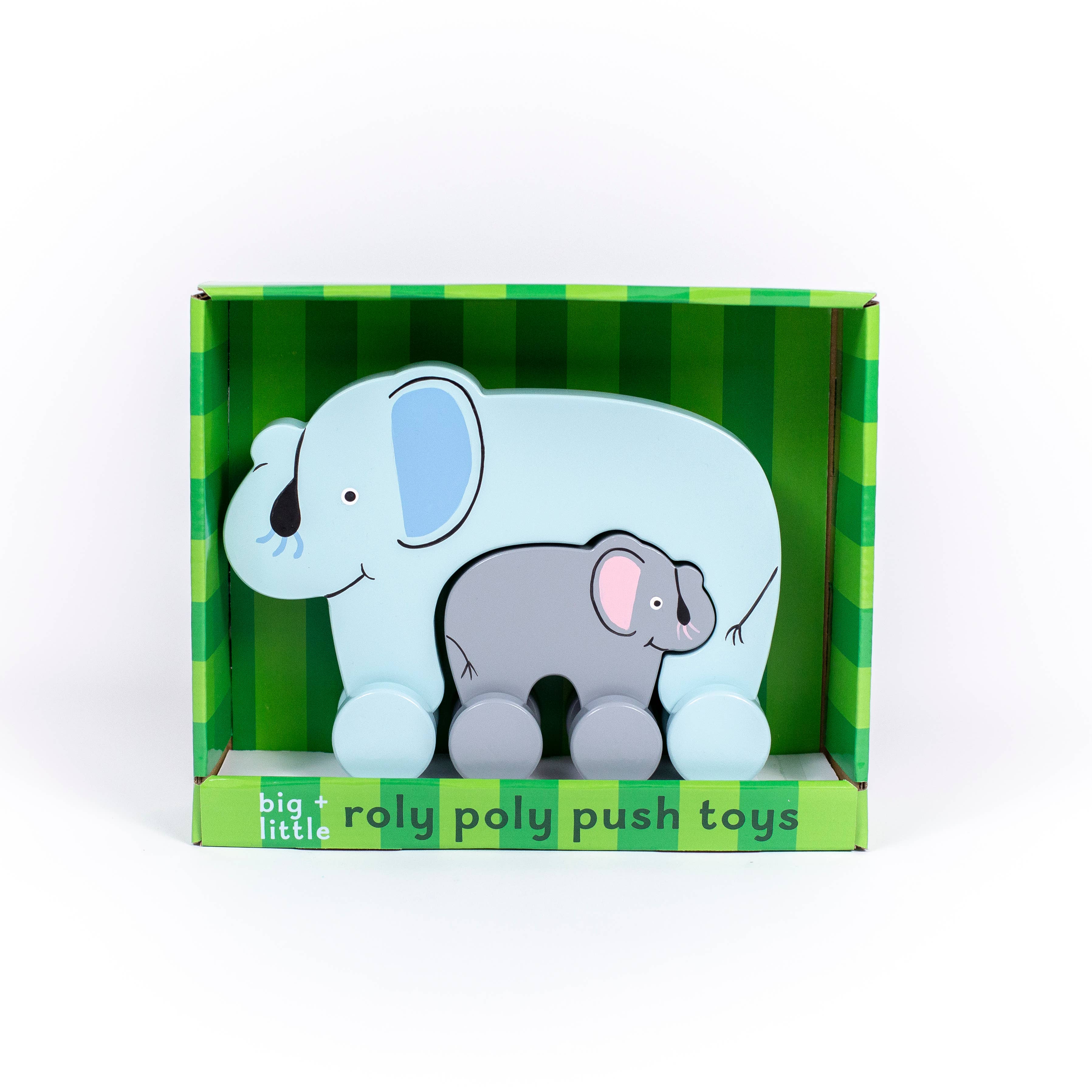 Elephant Big & Little Wooden Roller