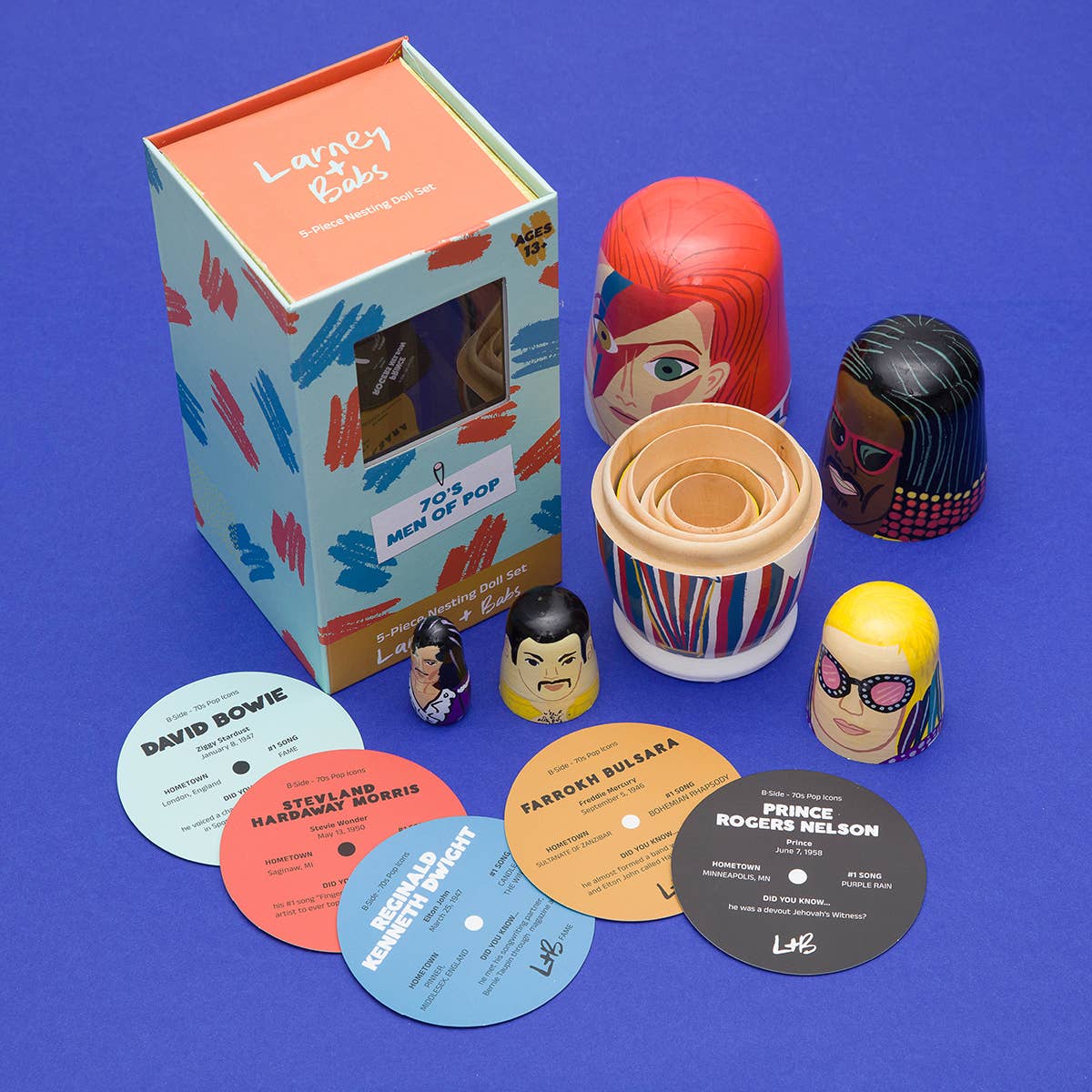 70s Men of Pop Wooden Nesting Doll Sets