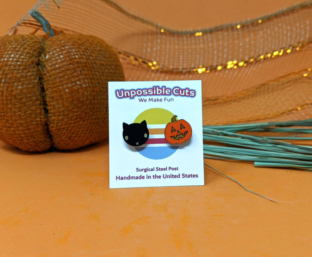 Jack & Cat Halloween Earrings