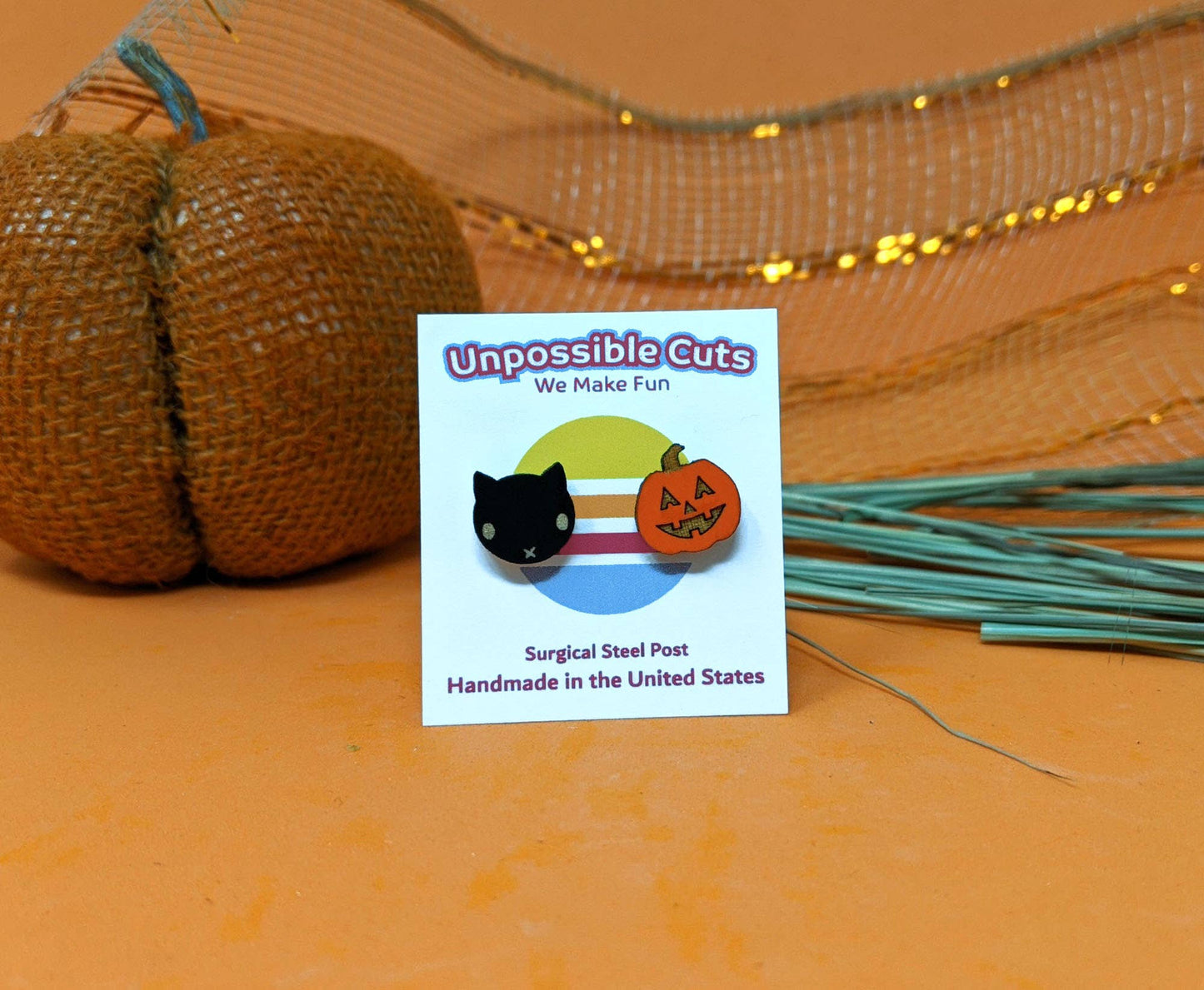 Jack & Cat Halloween Earrings