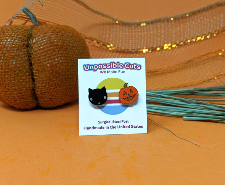 Jack & Cat Halloween Earrings