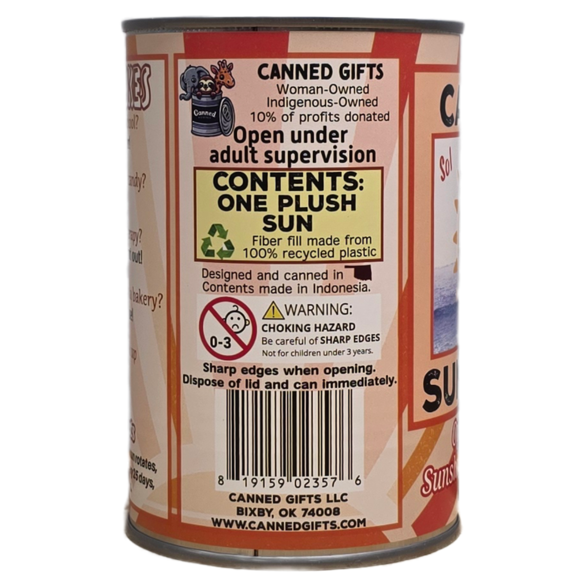 Sol the Canned Sunshine | Stuffed Plush w/ Jokes