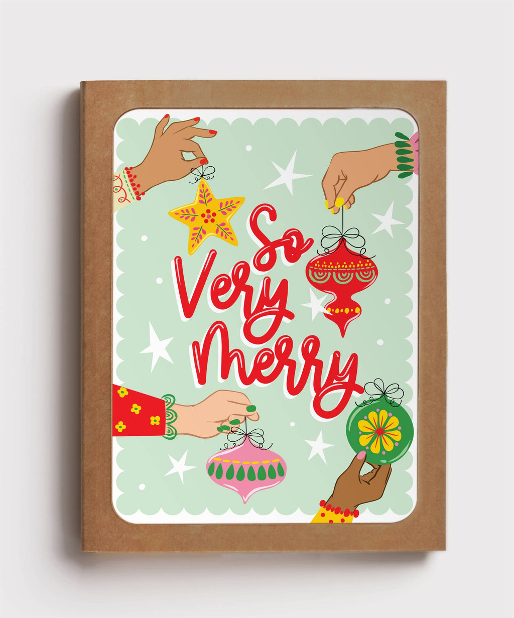 So Very Merry - box set of 8 holiday cards