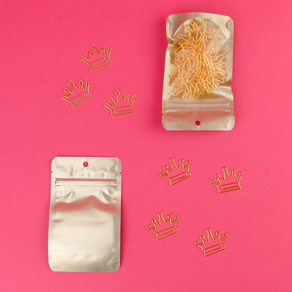 Crown Gold Plated Paper Clips - Pack of 25