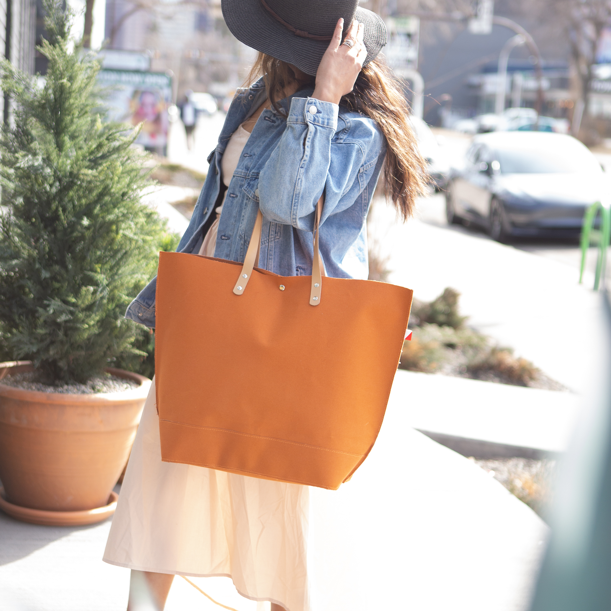 Monterey Laminated Canvas Leather Tote