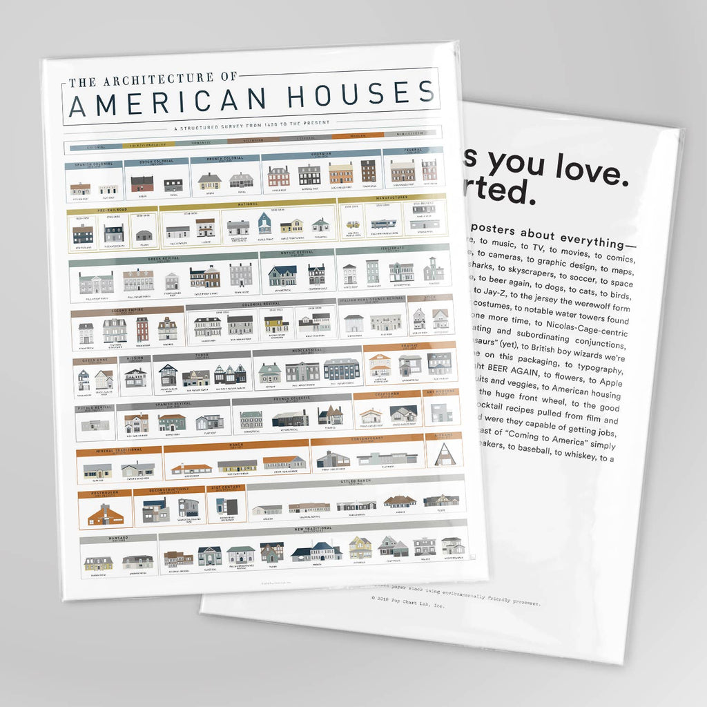 The Architecture of American Houses | 16" x 20" Art Print