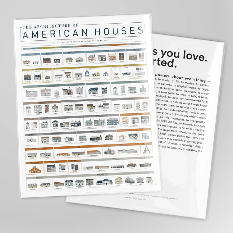 The Architecture of American Houses | 16" x 20" Art Print