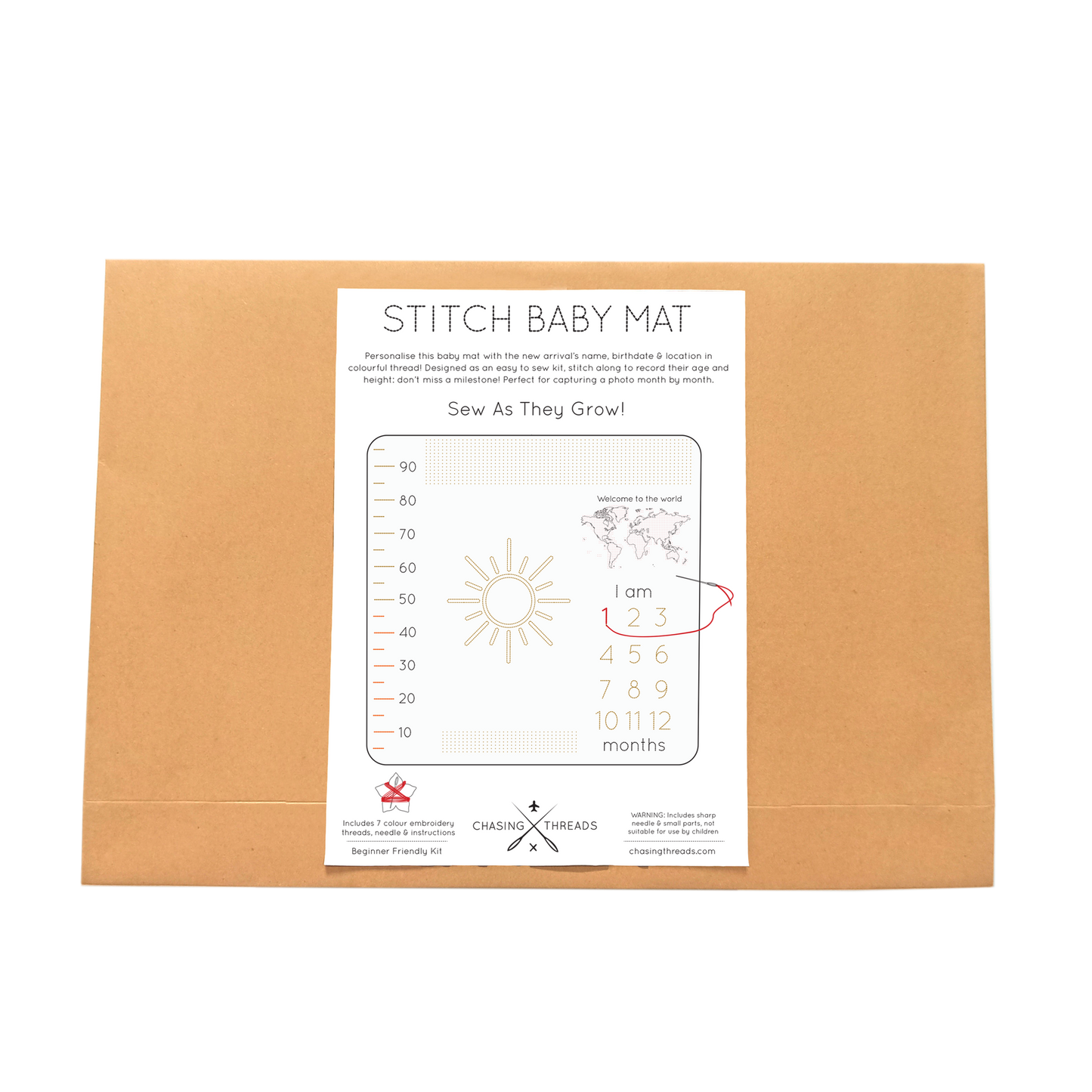 'Sew As They Grow' New Baby Mat Embroidery Kit