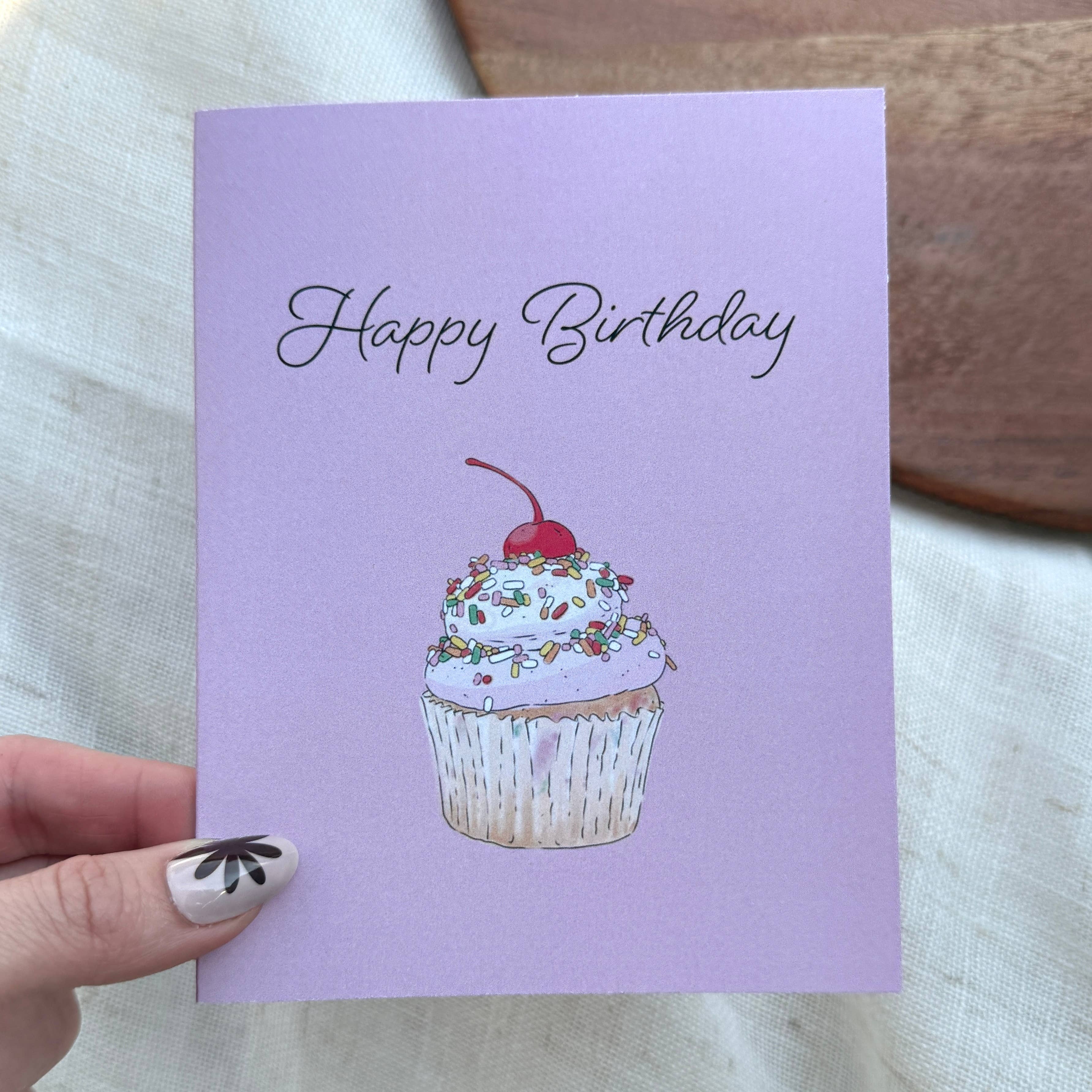 Happy Birthday Cupcake Greeting Card