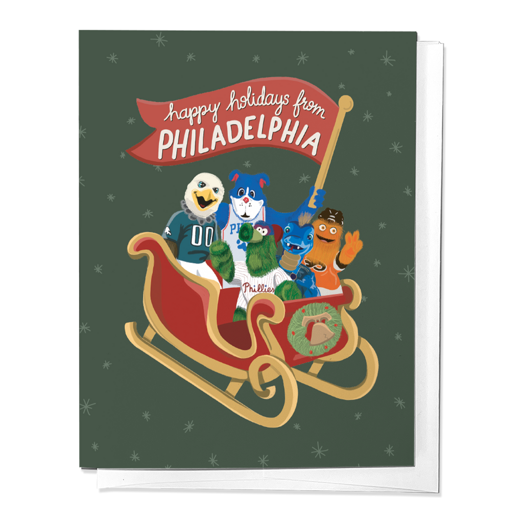 Happy Holidays from Philadelphia Mascots Fun Greeting Card