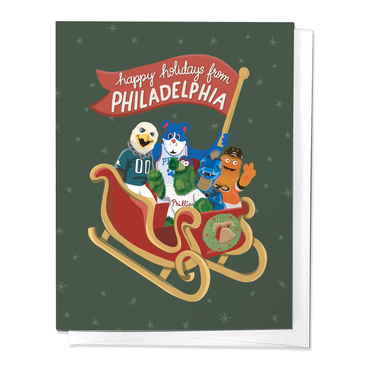 Happy Holidays from Philadelphia Mascots Fun Greeting Card