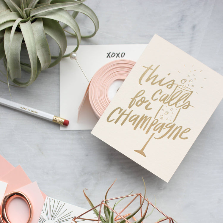 This Calls For Champagne Foil Card