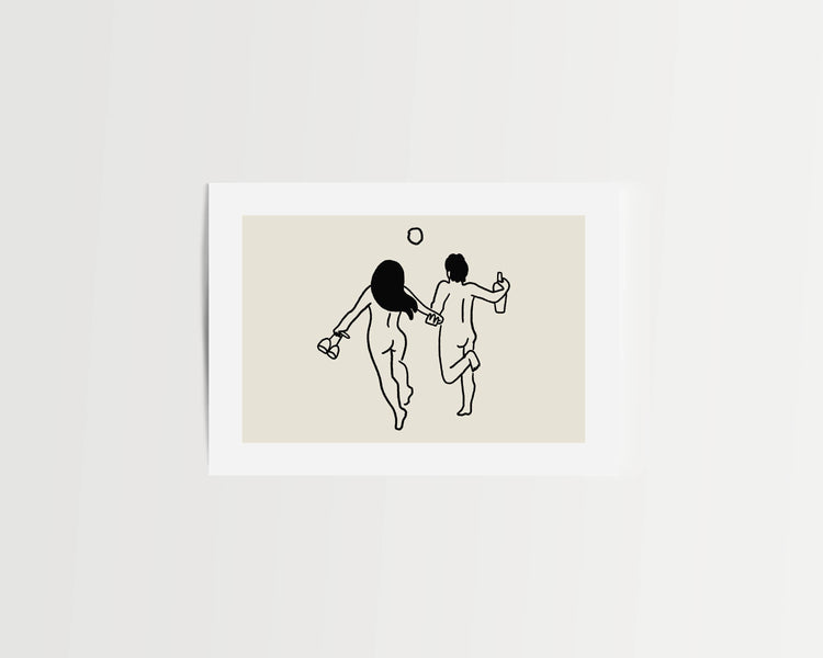 Wine Lovers Minimal Art Print: 8x10