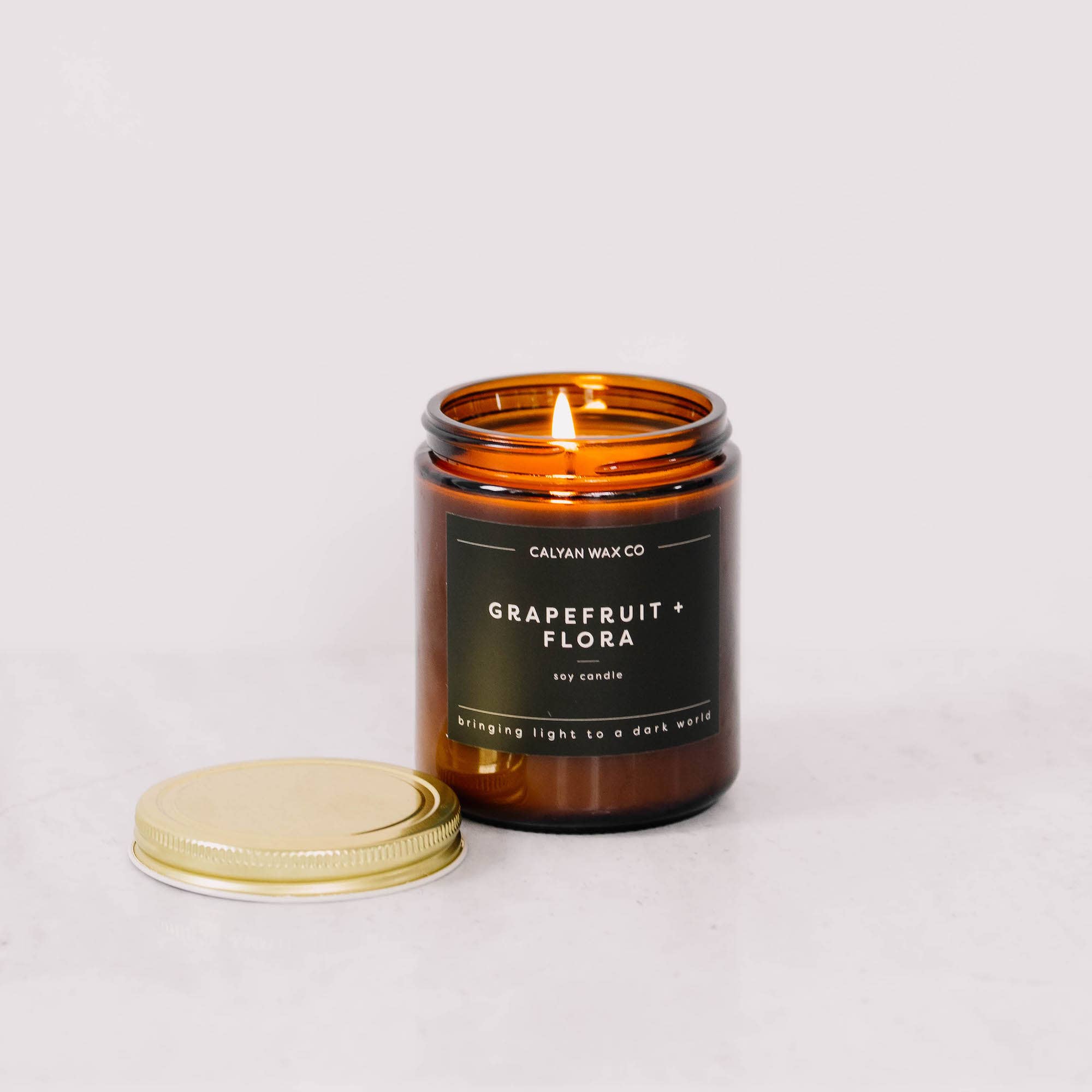 Grapefruit + Flora - Amber Jar Soy Candle