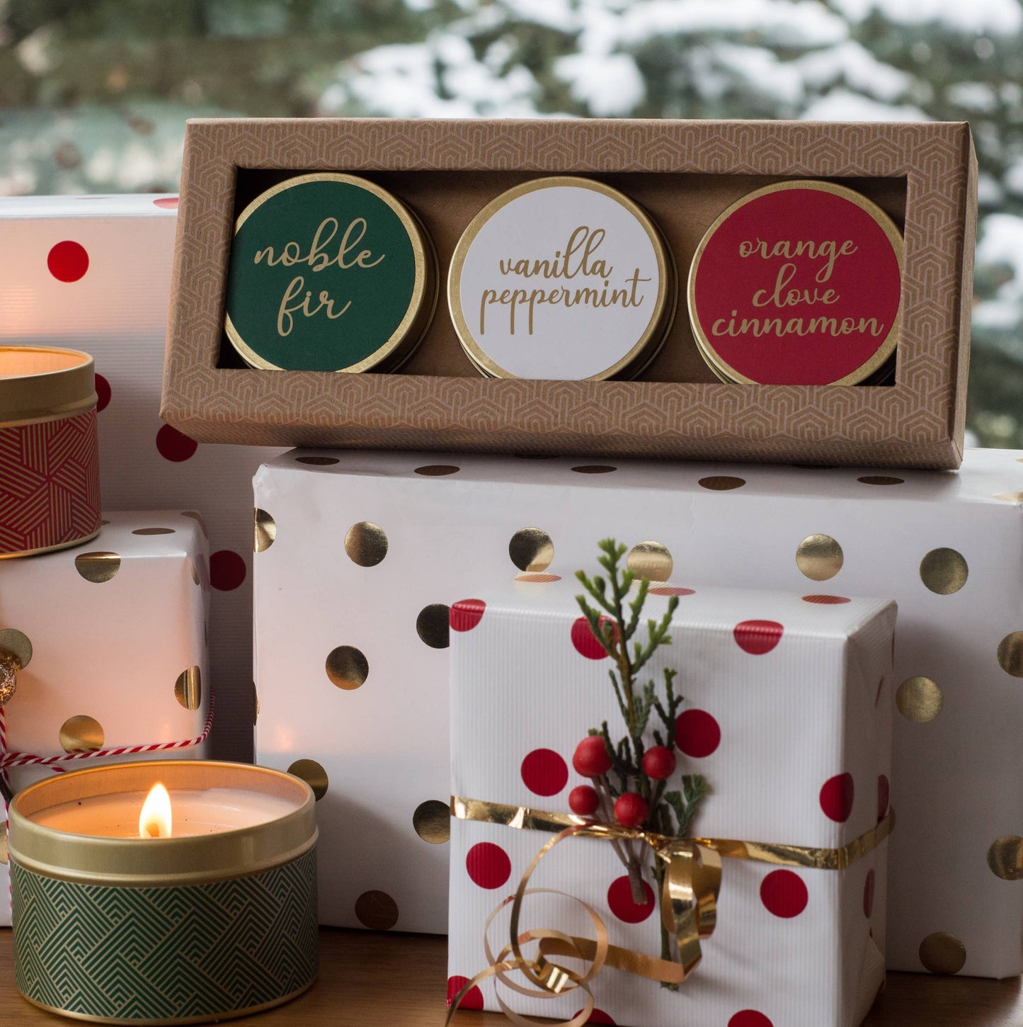 Holiday Gift Set | Three 2 oz. Scented Tin Candles