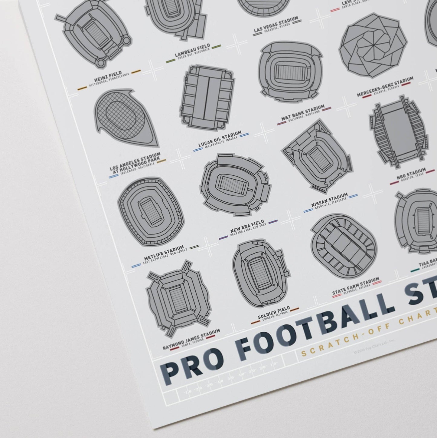 Pro Football Stadiums Scratch-Off Poster (12x16)