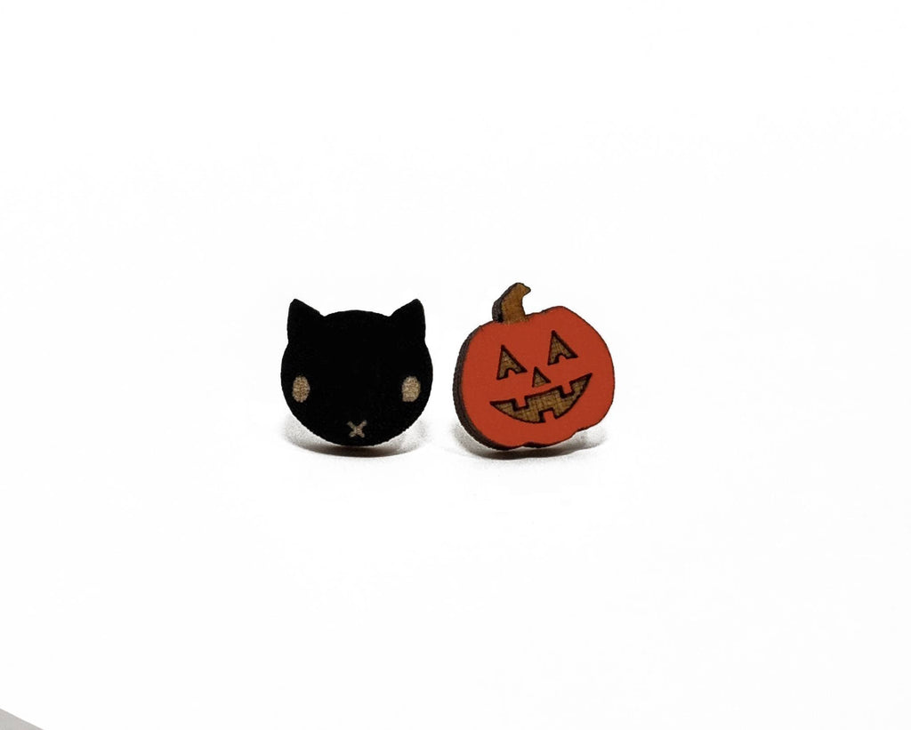 Jack & Cat Halloween Earrings