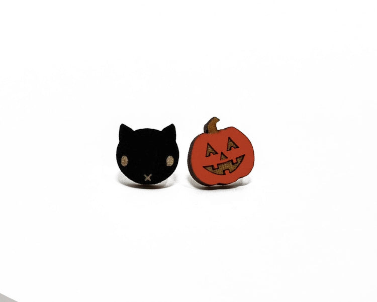 Jack & Cat Halloween Earrings