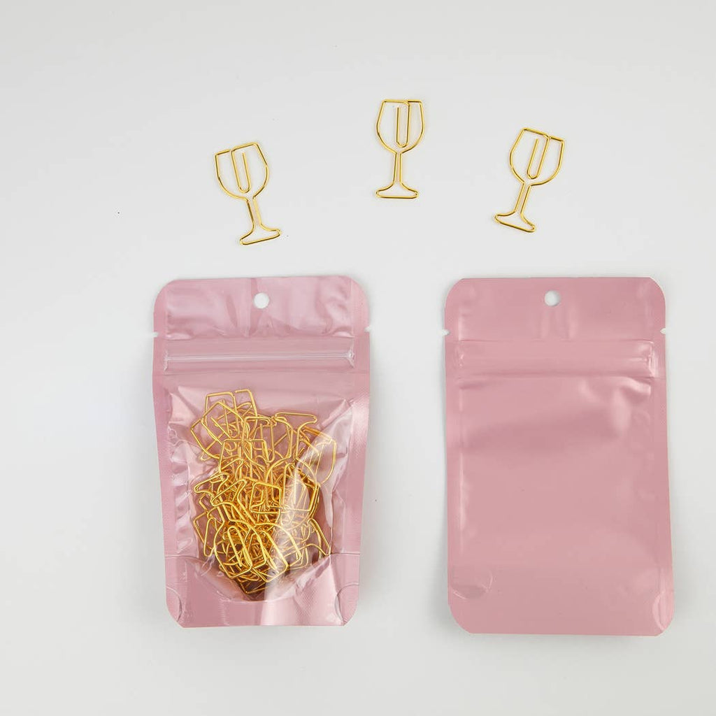 Wine Glass Gold Plated Paper Clips - Pack of 25