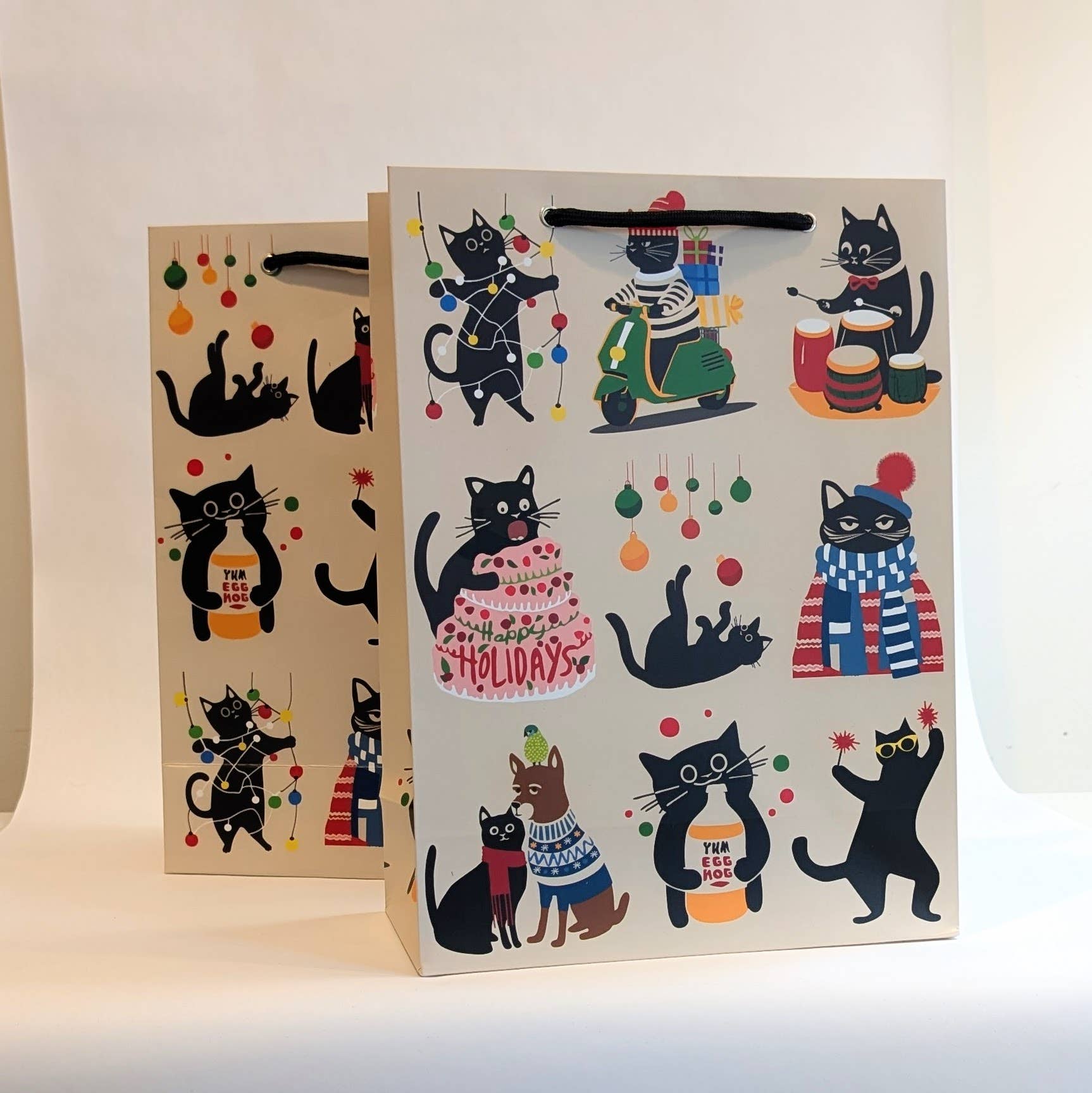 Holiday Gift Bag - Christmas Cats