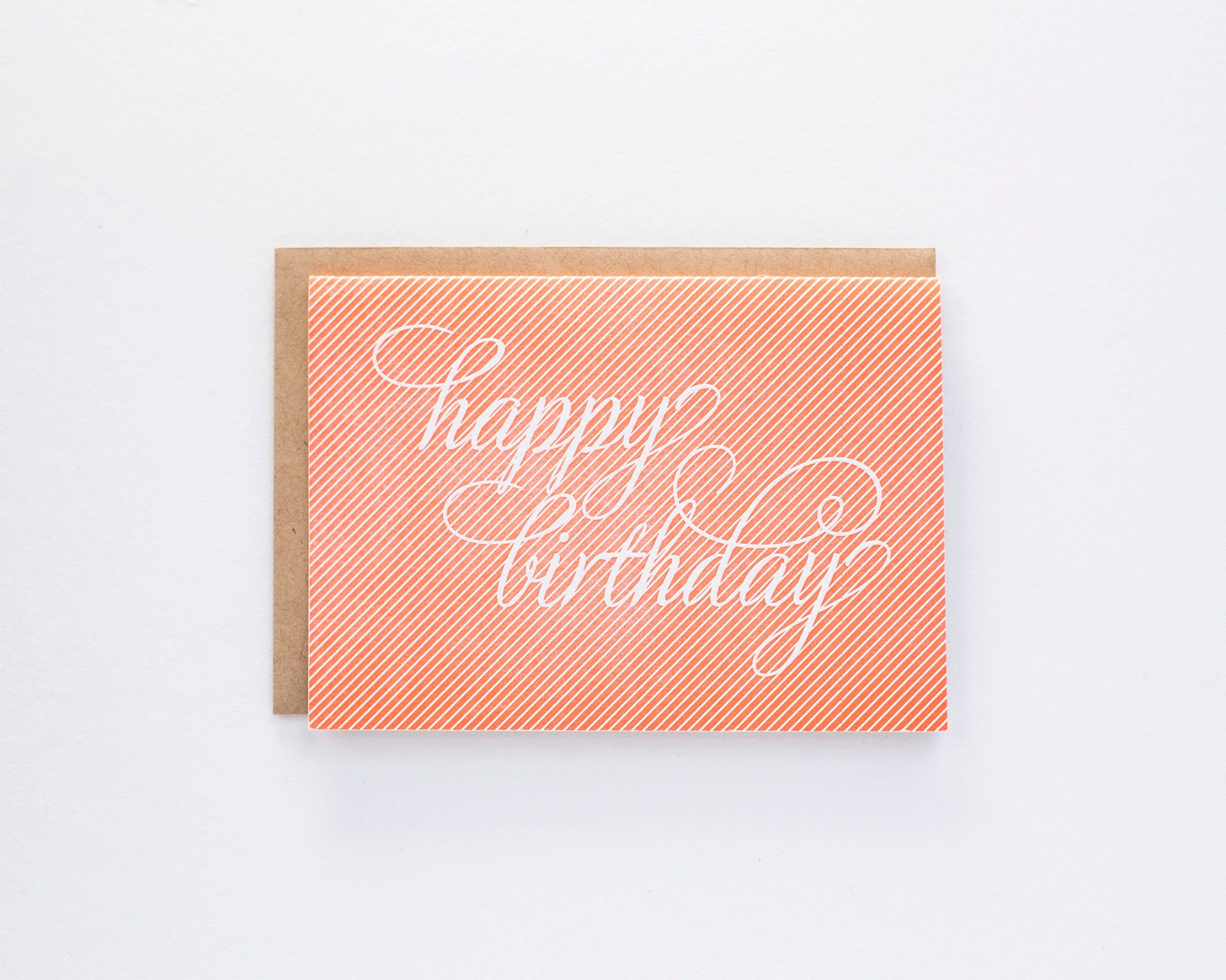 Happy Birthday Pinstripe Card