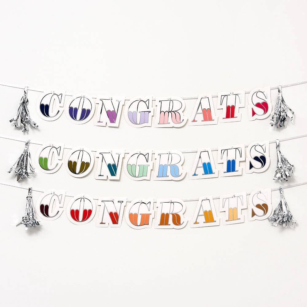 Colorful Congrats Tassel Party Banner