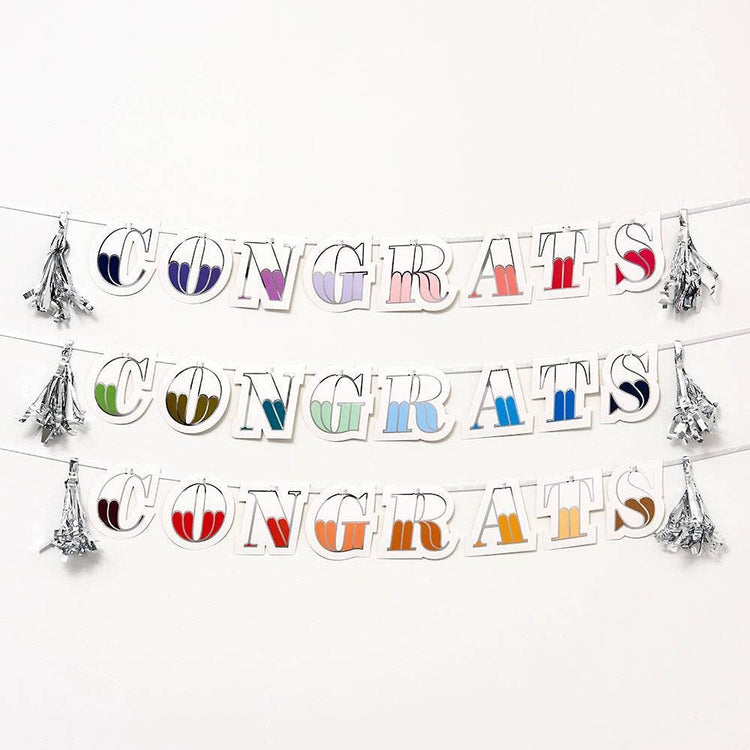 Colorful Congrats Tassel Party Banner