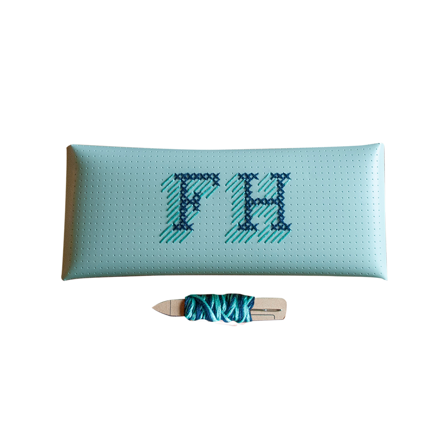 Stitch Glasses / Pencil Case - Mint DIY cross stitch kit