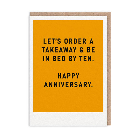 In Bed By Ten Anniversary Card