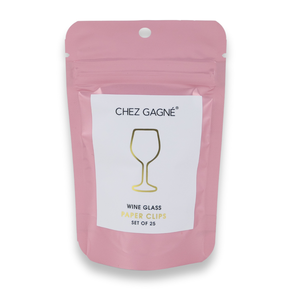 Wine Glass Gold Plated Paper Clips - Pack of 25