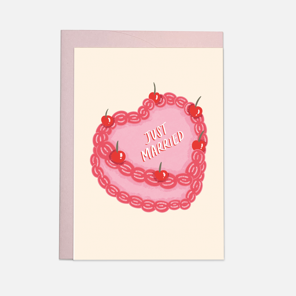 Just Married Cake Wedding Card