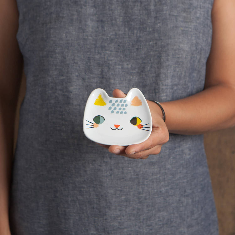 Cat Shaped Ceramic Trinket Tray