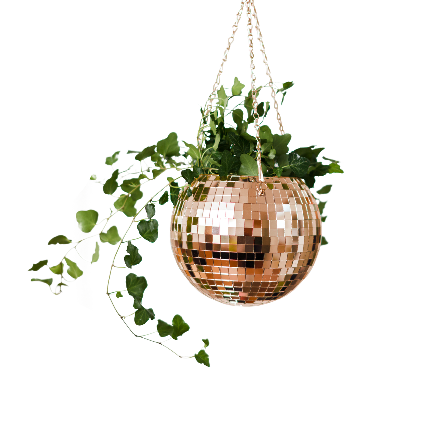 Disco Ball Hanging Planter - Rose Gold