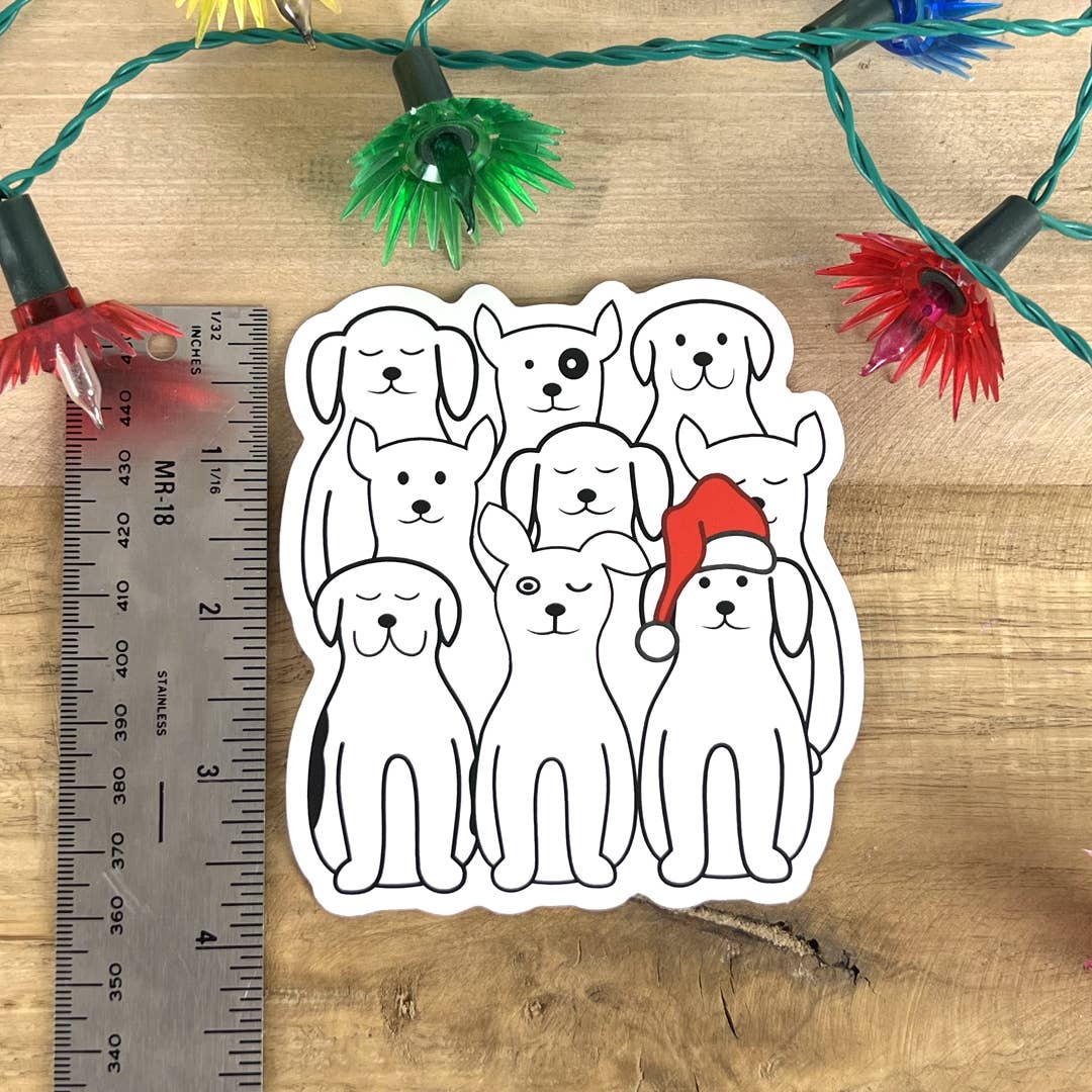 Santa Dog Sticker