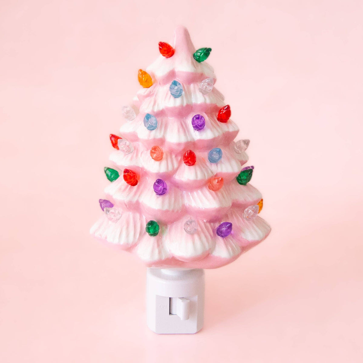 Vintage Tree Night Light - Pink / Christmas Holiday