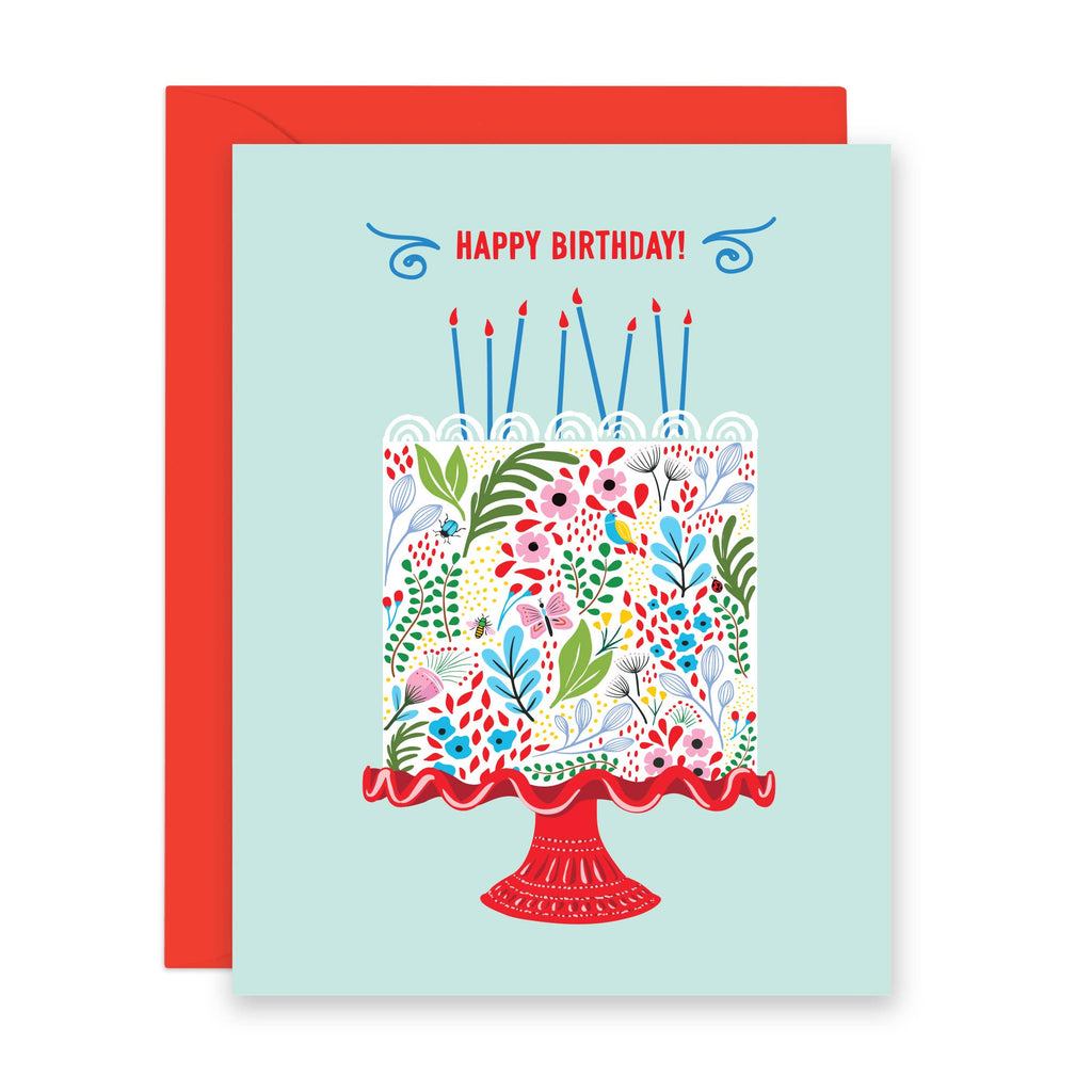 Flower Cake Birthday Card