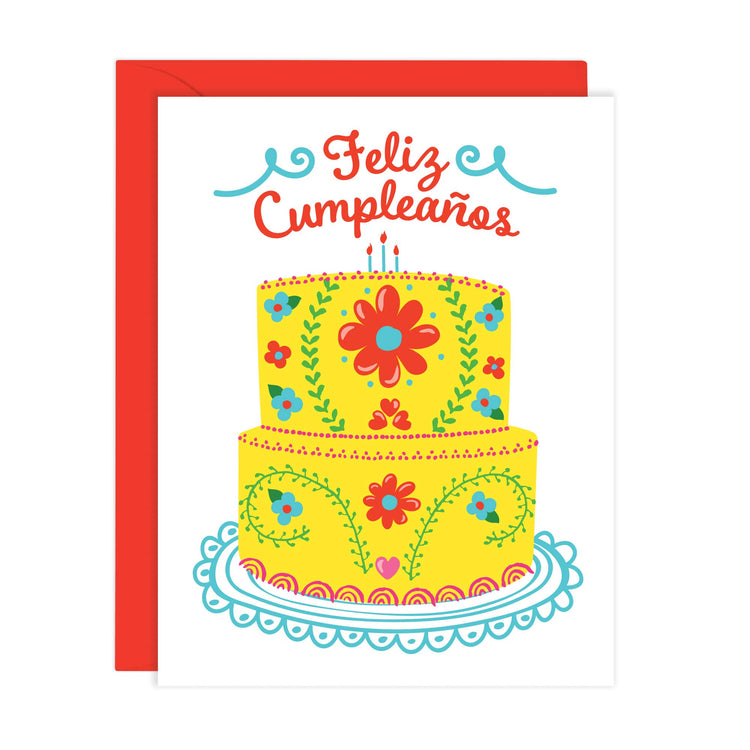 Feliz Cumpleaños Card | Mexican Embroidery Cake