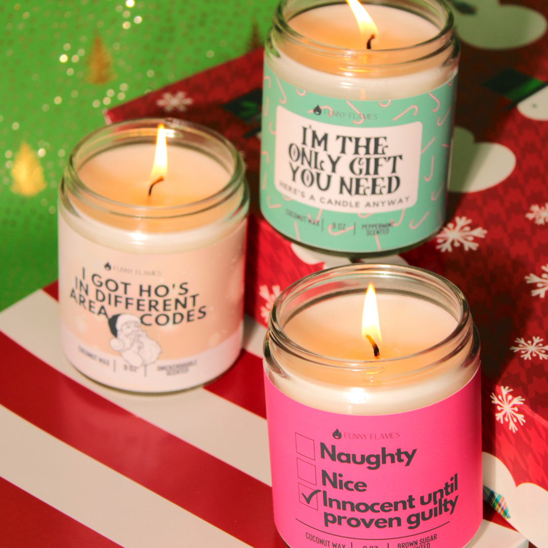 Naughty, Nice, Innocent Until Proven Guilty Candle