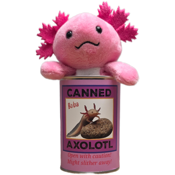 Boba the Canned Axolotl | Stuffed Animal Plush w/Jokes