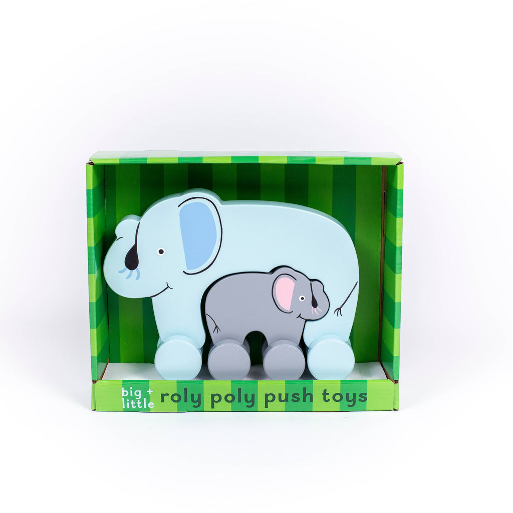 Elephant Big & Little Wooden Roller