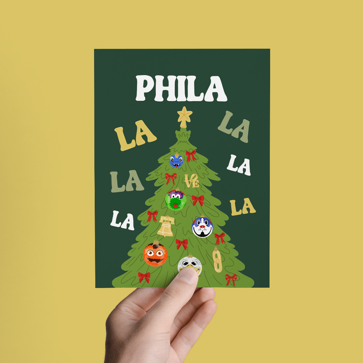Phila La La Philly Sports Holiday Christmas Greeting Card